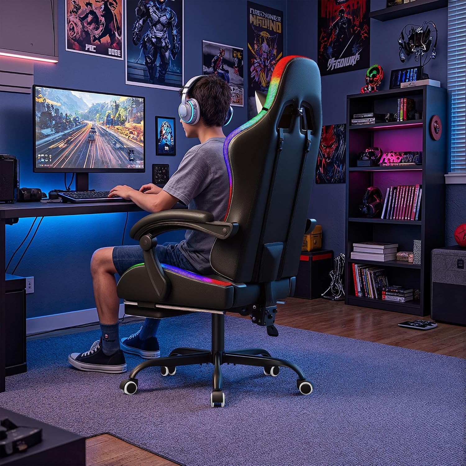 Homall Gaming Chair, Ergonomic - Massage 评论和价格